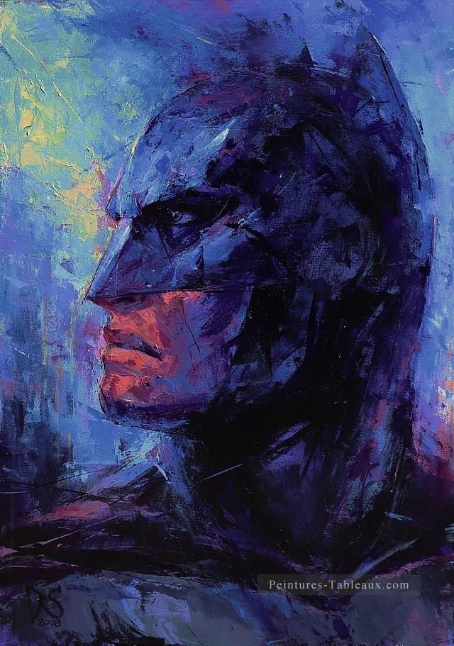Batman superman texturé héros américain Peintures à l'huile